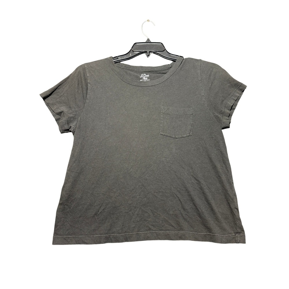 J.Crew‎ Pocket Tee Womens Large Black Excellent Condition Short Sleeve Cotton